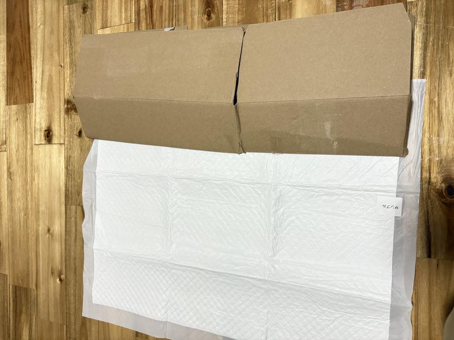 Cardboard and pet pad in trap
